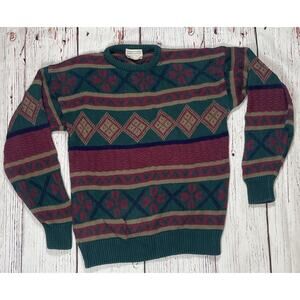 Vintage Lord Jeff Mens Sweater Sz Large Knit Heavy 100% Fine Cotton Made In USA